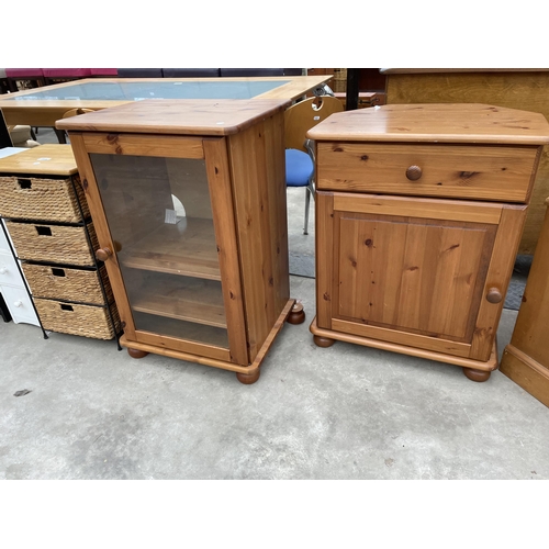 2908 - A PINE CORNER CABINET, PINE CORNER UNIT AND A PINE CABINET