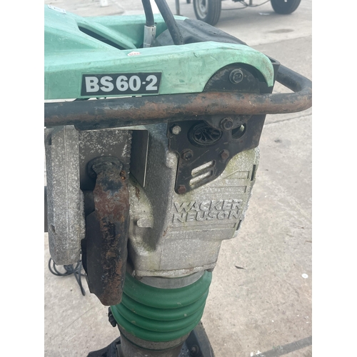 77 - A HEAVY DUTY INDUSTRIAL GREEN PETROL NEUSON BS 60-2 WACKER PLATE NO VAT