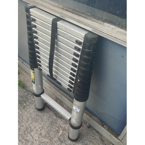 86 - A SET OF ALUMINIUM TELESCOPIC LADDERS IN GOOD WORKING ORDER BUT NO WARRANTY GIVEN NO VAT