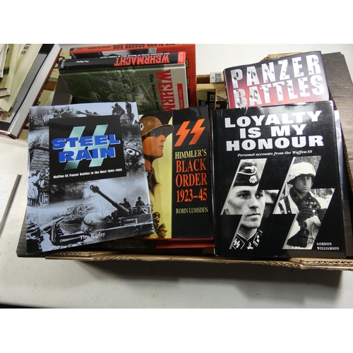 343 - A COLLECTION OF TWENTY BOOKS ON NAZI GERMANY DURING WORLD WAR II, SUBJECTS TO INCLUDE PARATROOPERS, ... 