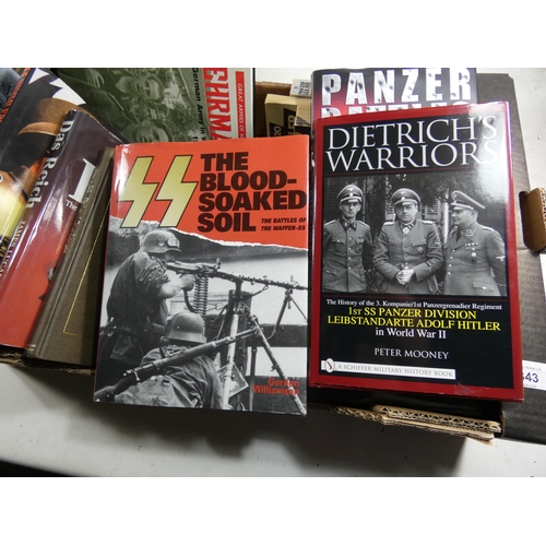 343 - A COLLECTION OF TWENTY BOOKS ON NAZI GERMANY DURING WORLD WAR II, SUBJECTS TO INCLUDE PARATROOPERS, ... 