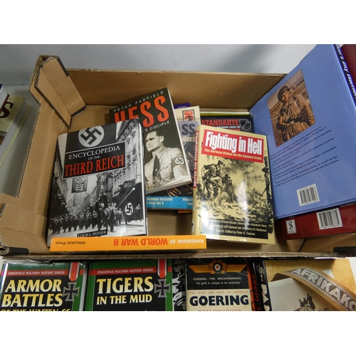 344 - A COLLECTION OF EIGHTEEN BOOKS ON NAZI GERMANY DUIRNG WORLD WAR II, SUBJECTS TO INCLUDE THE SS, PANZ... 