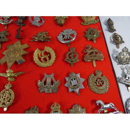 370 - A COLLECTION OF SIXTY BRITISH ARMY CAP BADGES TO INCLUDE RAMC, ROYAL ARTILLERY, 42ND REGIMENT, COLDS... 