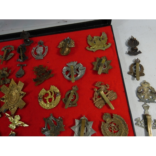 370 - A COLLECTION OF SIXTY BRITISH ARMY CAP BADGES TO INCLUDE RAMC, ROYAL ARTILLERY, 42ND REGIMENT, COLDS... 