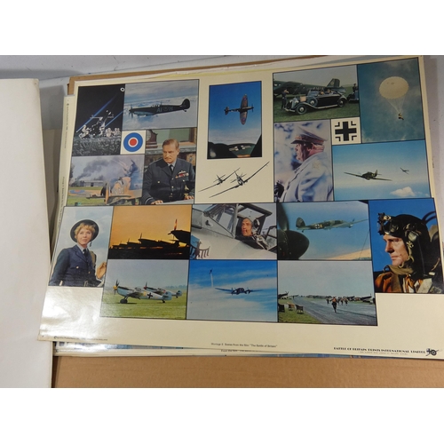 374 - A COLLECTION OF IMAGES TAKEN FROM THE 1969 FILM 'BATTLE OF BRITAIN' AND A BELGIUM CERTIFICATE