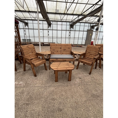 2084 - AN AS NEW EX DISPLAY CHARLES TAYLOR FURNITURE SET COMPRISING OF TWO CHAIRS, A TWO SEATER BENCH WITH ... 