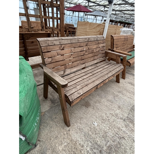 2098 - AN AS NEW EX DISPLAY CHARLES TAYLOR THREE SEATER BENCH   *PLEASE NOTE VAT TO BE PAID ON THIS LOT*