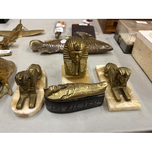 1292 - FOSUR EGYPTIAN BRASS FIGURES