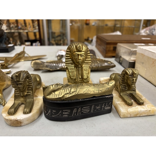 1292 - FOSUR EGYPTIAN BRASS FIGURES