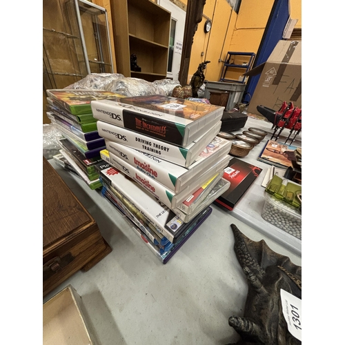 1304 - A COLLECTION OF VIDEO GAMES TO INCLUDE, 13 X BOX, 4 BLUE RAY DVDS, 4 NINTENDO DS AND 3 PSP AND PLAYS... 