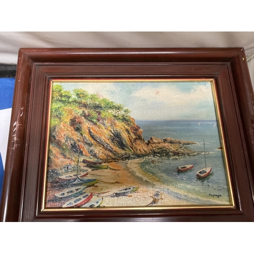 1318 - TWO FRAMED OIL ON BOARDS OF COASTAL SCENES SIGNED