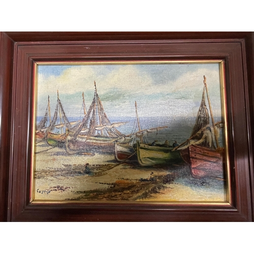 1318 - TWO FRAMED OIL ON BOARDS OF COASTAL SCENES SIGNED