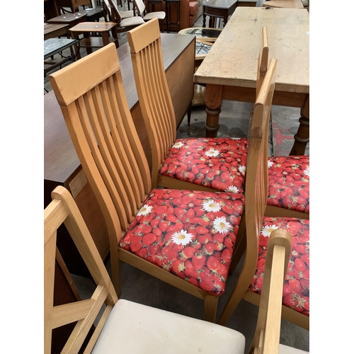 3024 - A SET OF FOUR CALLIGARIS DINING CHAIRS AND FOUR DINING CHAIRS WITH X FRAME BACKS.