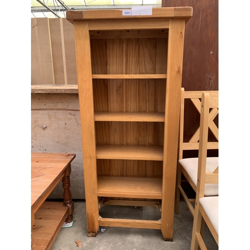 3025 - AN OAK FOUR TIER BOOKCASE, 22