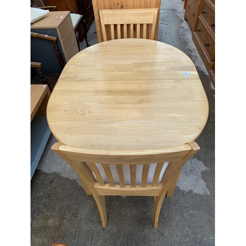 3063 - A HARDWOOD KITCHEN TABLE AND TWO CHAIRS