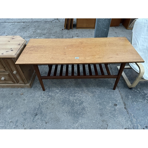 3090 - A RETRO TEAK TWO TIER COFFEE TABLE