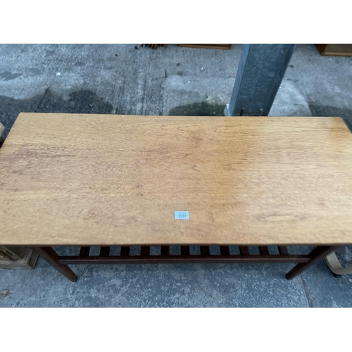 3090 - A RETRO TEAK TWO TIER COFFEE TABLE