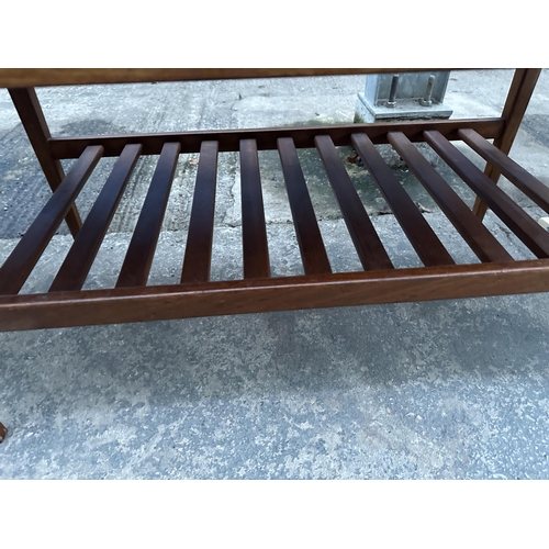 3090 - A RETRO TEAK TWO TIER COFFEE TABLE