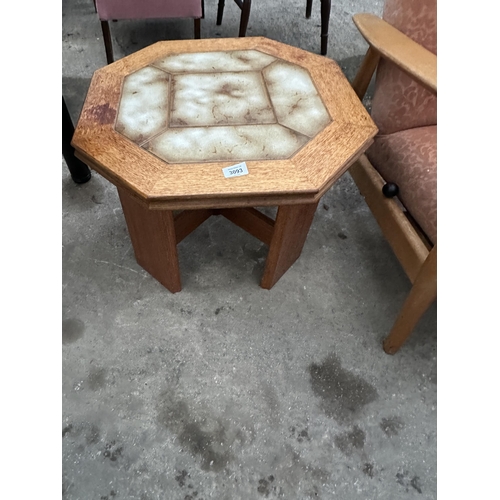 3093 - A RETRO OCTAGONAL TILED TOP COFFEE TABLE