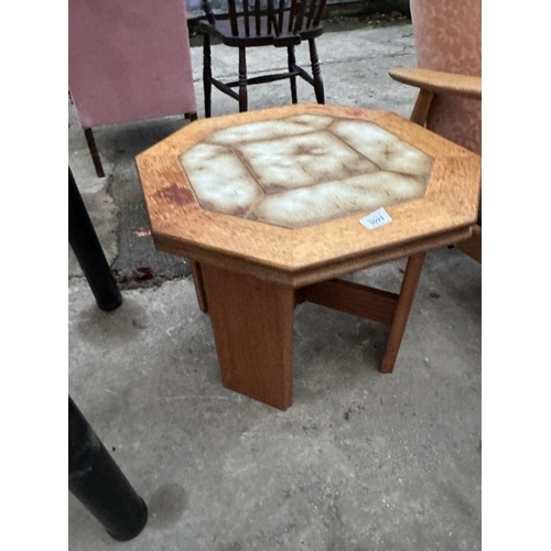 3093 - A RETRO OCTAGONAL TILED TOP COFFEE TABLE