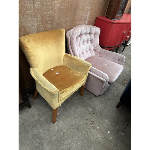 3100 - TWO UPHOLSTERED BEDROOM CHAIRS