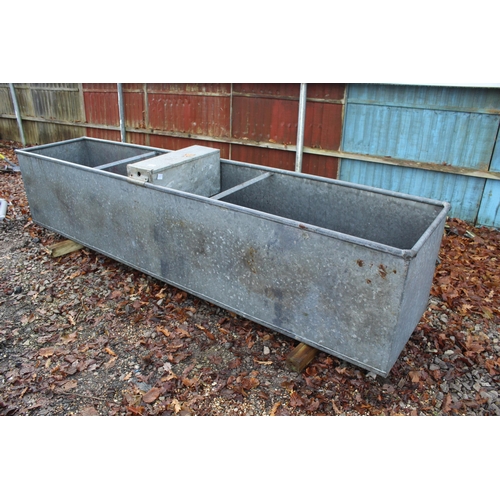 913 - METAL WATER TROUGH 10FT X 2FT X 2FT WITH SERVICE BOX SHOP SOILED  NO  VAT