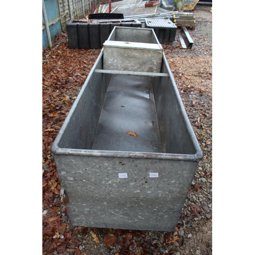 913 - METAL WATER TROUGH 10FT X 2FT X 2FT WITH SERVICE BOX SHOP SOILED  NO  VAT