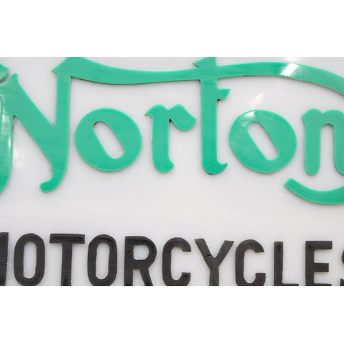 80 - A NORTON MOTORCYCLES ILLUMINATED LIGHT BOX SIGN - 50.5 CM (L) 33 CM (H) 10 CM (D)