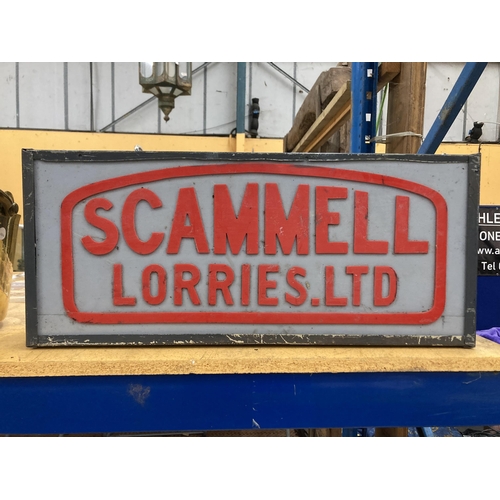 85 - A SCAMMELL LORRIES LTD ILLUMINATED LIGHT BOX SIGN - 62 CM (W) 26.5 CM (H) 10 CM (D)