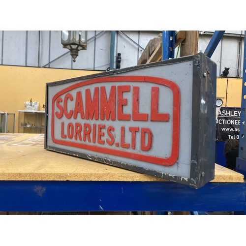 85 - A SCAMMELL LORRIES LTD ILLUMINATED LIGHT BOX SIGN - 62 CM (W) 26.5 CM (H) 10 CM (D)