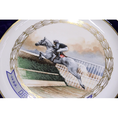 240 - THREE CERAMIC PLATES TO INCLUDE AN AYNSLEY DESERT ORCHID, WEDGWOOD THOMAS THE TANK ENGINE AND RALPH ... 