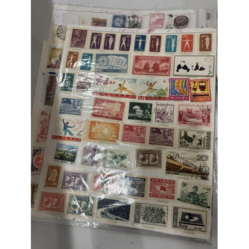 340 - TEN PAGES OF CHINESE STAMPS