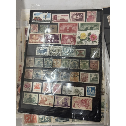 340 - TEN PAGES OF CHINESE STAMPS