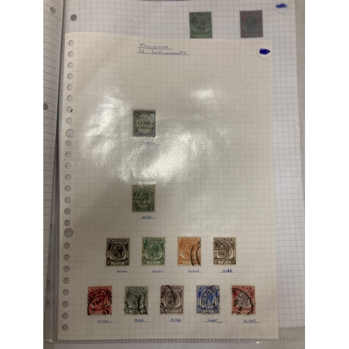 345A - EIGHT SHEETS OF STRAIT SETTLEMENTS (MALAYSIA) STAMPS