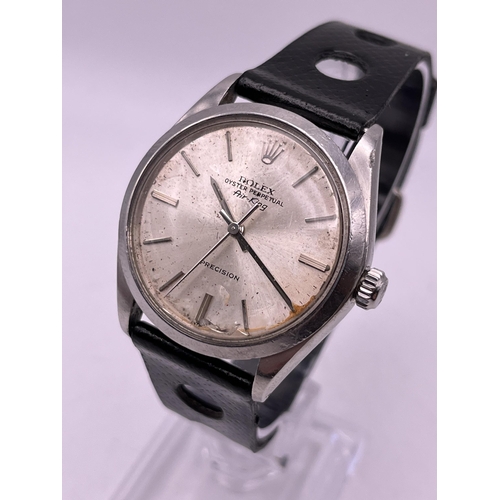 502 - A RARE VINTAGE ROLEX AIR KING OYSTER PERPETUAL PRECISION AUTOMATIC MENS WRIST WATCH 35MM FACE REFERE... 