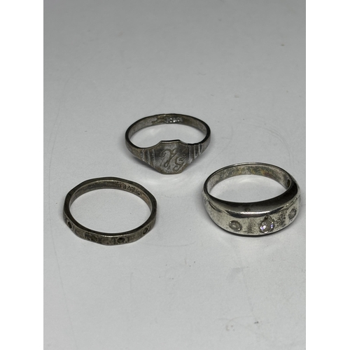 665 - FIVE MARKED SILVER RINGS