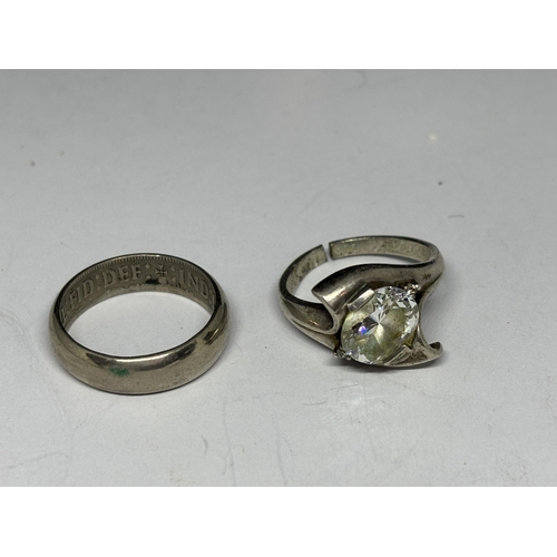 669 - FIVE MARKED SILVER RINGS