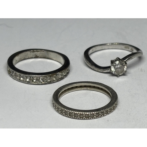 691 - FIVE MARKED SILVER RINGS