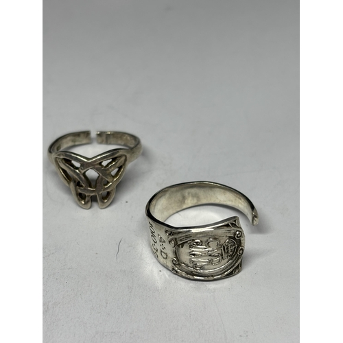 695 - FIVE MARKED SILVER RINGS