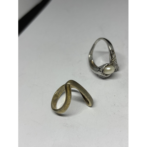 697 - FIVE MARKED SILVER RINGS