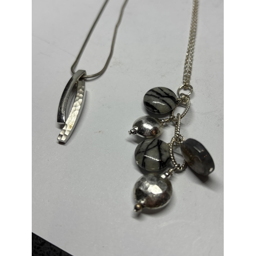 698 - FOUR MARKED SILVER NECKLACES