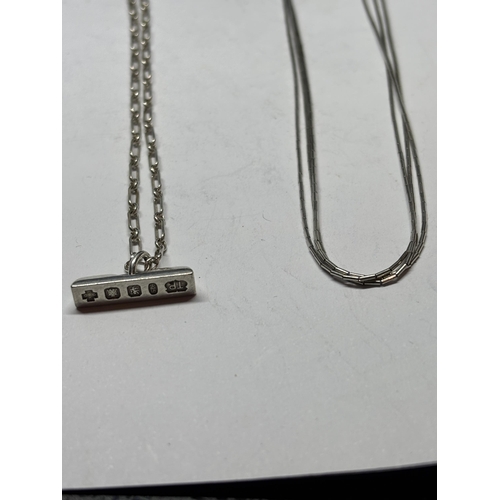 703 - FOUR MARKED SILVER NECKLACES