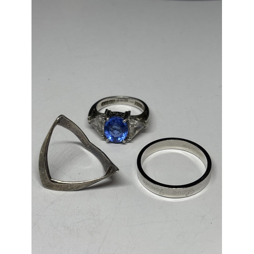 711 - FIVE MARKED SILVER RINGS