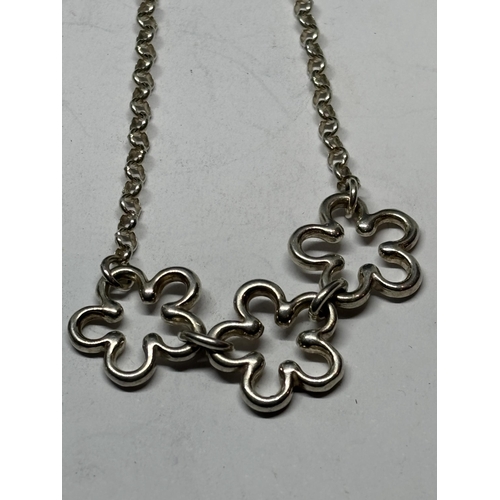 718 - TWO MARKED SILVER NECKLACES WITH PENDANTS