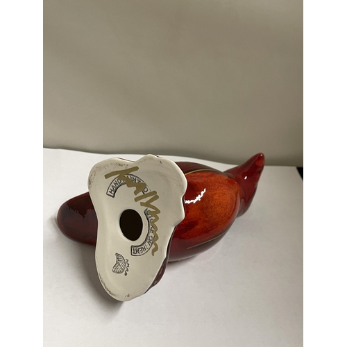 777 - AN ANITA HARRIS PUFFIN HANDPAINTED AND SIGNED IN GOLD