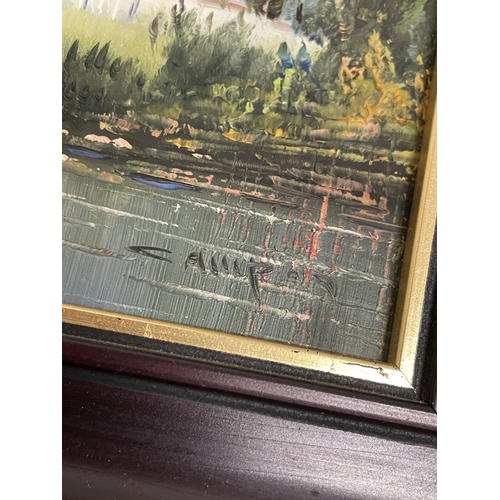 794 - A PAIR OF FRAMED OIL ON BOARDS SIGNED