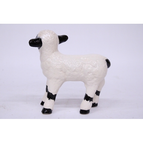 801 - AN ANITA HARRIS BLACK AND WHITE LAMB SIGNED IN GOLD