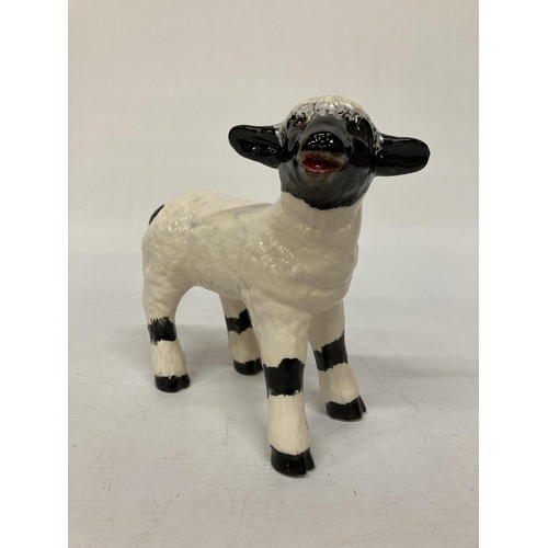 801 - AN ANITA HARRIS BLACK AND WHITE LAMB SIGNED IN GOLD