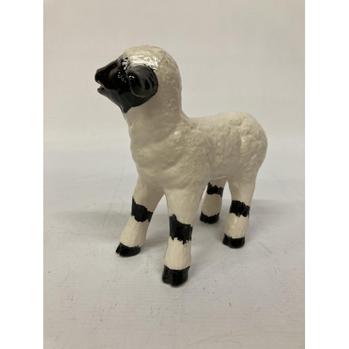 801 - AN ANITA HARRIS BLACK AND WHITE LAMB SIGNED IN GOLD