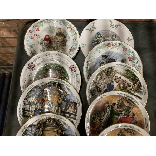 1031 - ELEVEN CHRISTMAS CABINET PLATES TO INCLUDE ROYAL DOULTON